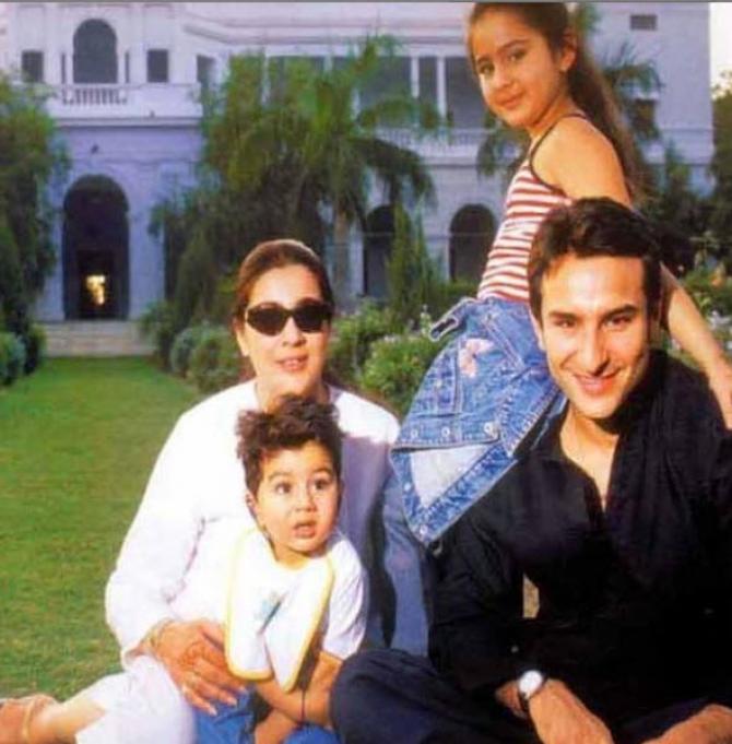 Saif Ali khan and Amrita Singh With His kids
