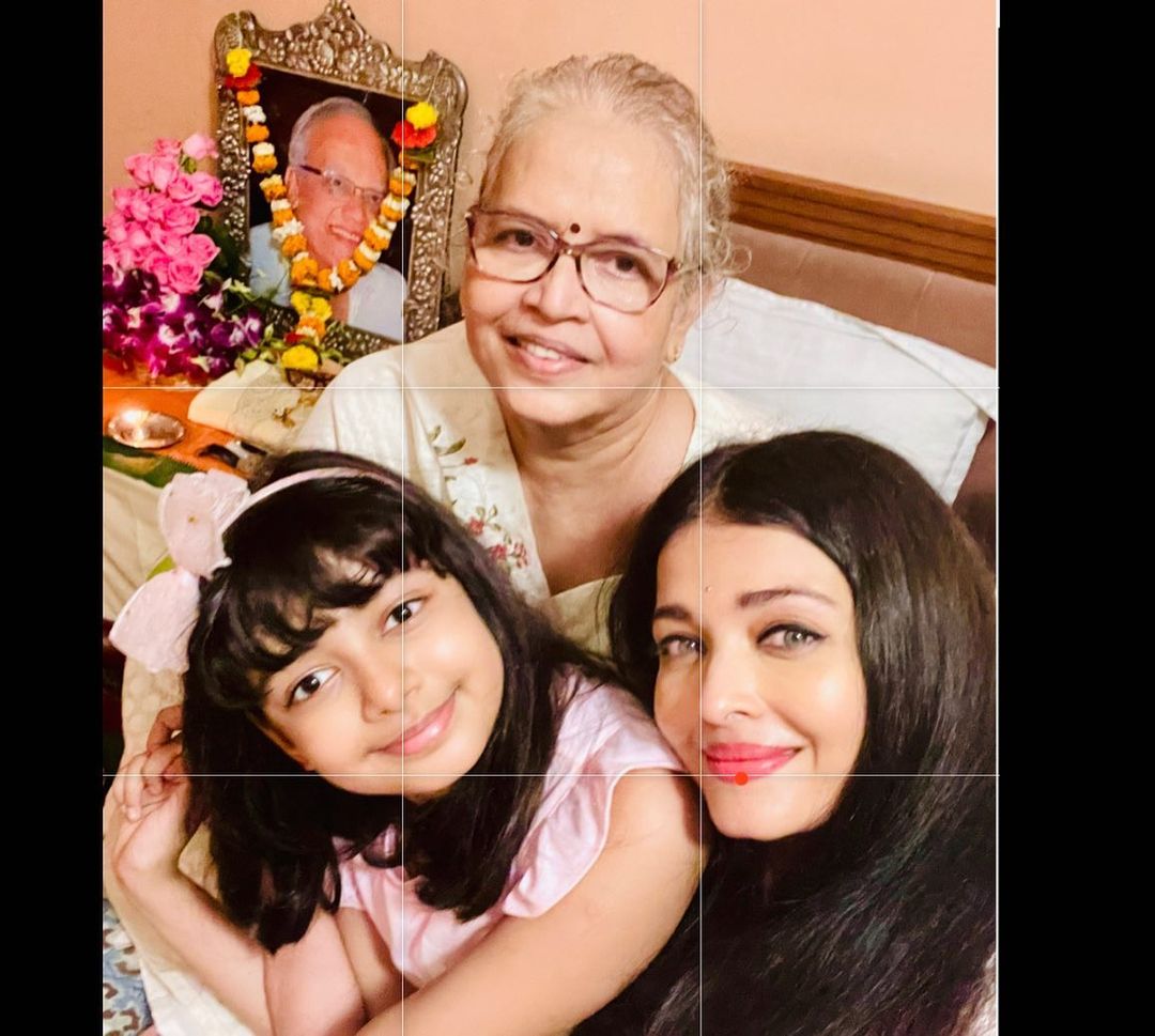 Aishwarya Rai Bachchan with mother and daughter