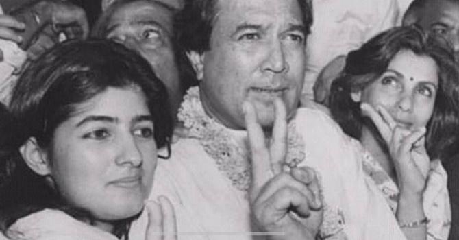Rajesh Khanna with wife and daughter Twinkle
