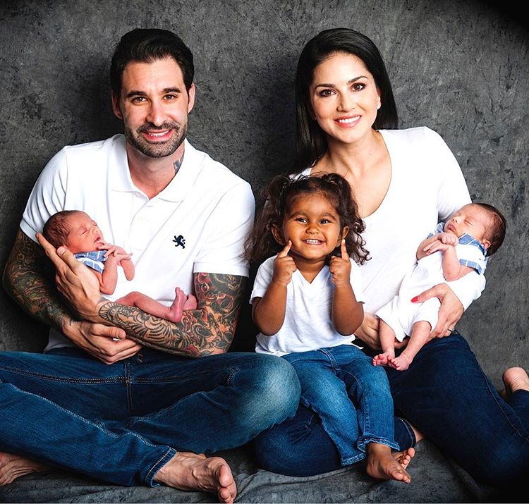 Sunny Leone With Hubby And Children
