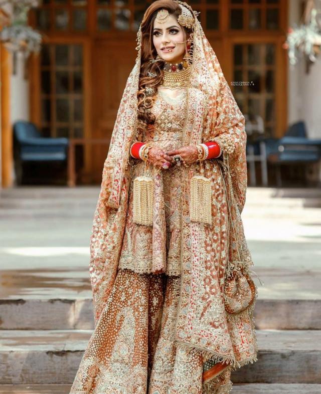 Punjabi Bride In Orange Sharara
