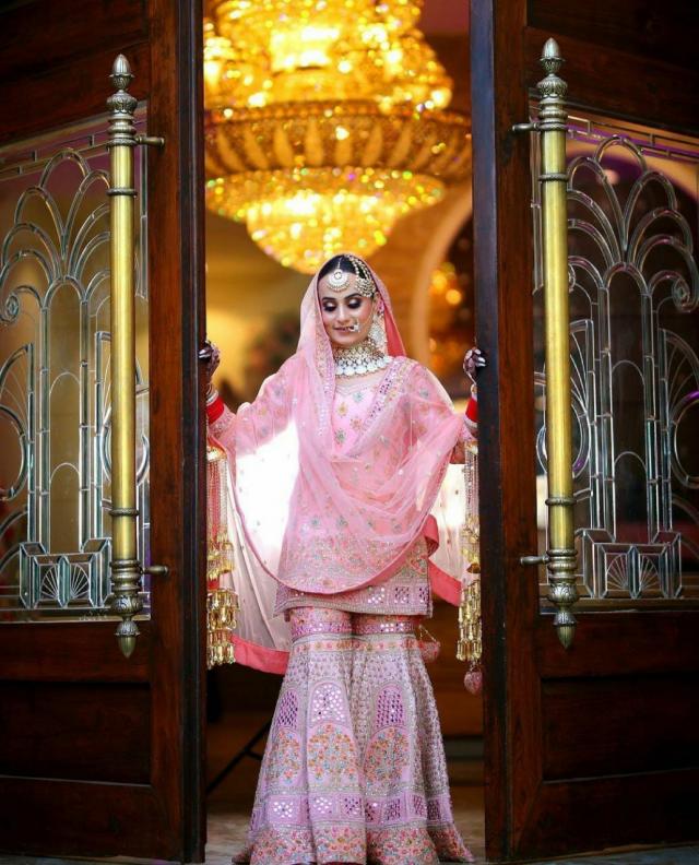 Punjabi Bride in Pink Sharara