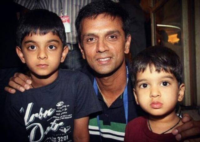 Rahul Dravid With his kids