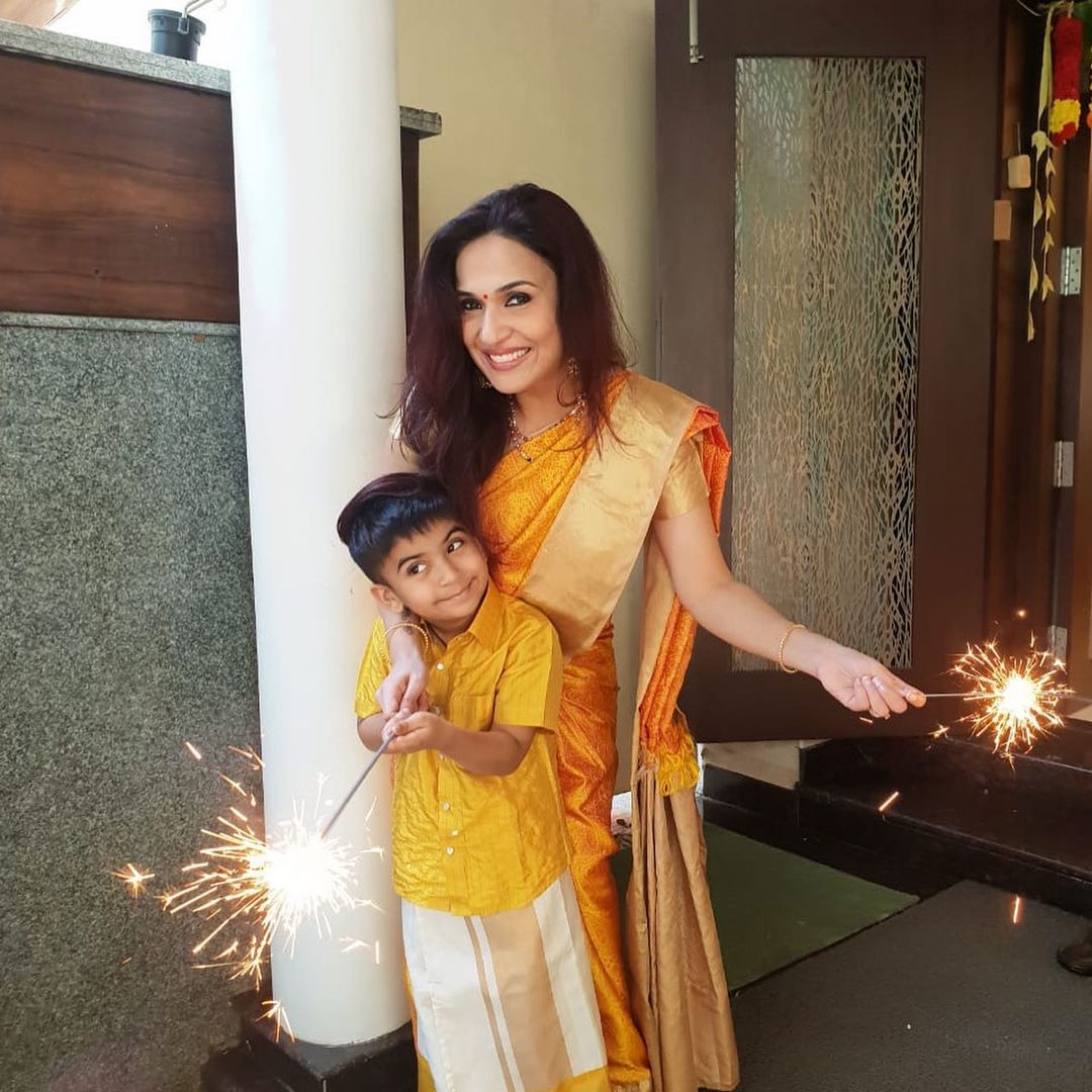 Soundarya With Her Son Ved