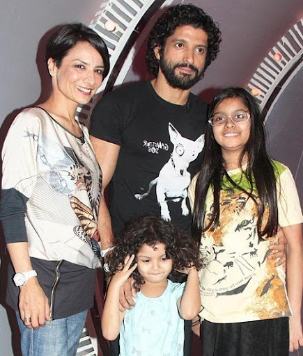 Farhan Akhtar with first wife and children