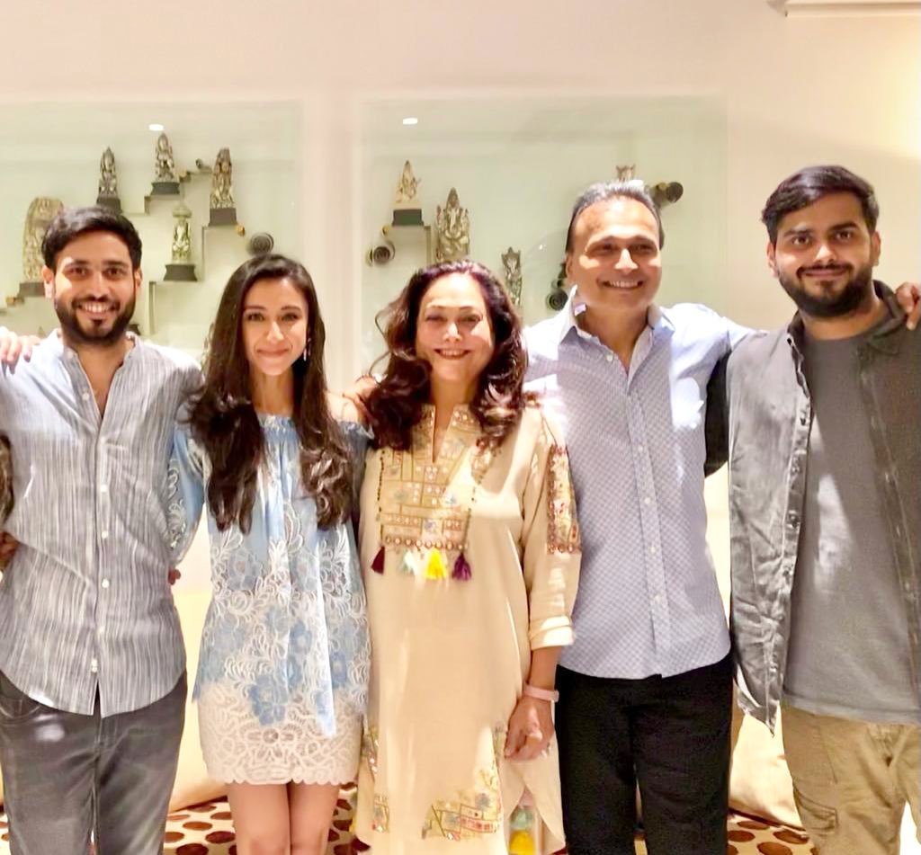Anmol Ambani with Krisha Shah and family