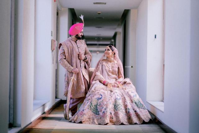 Bride Simran Khinda with her groom
