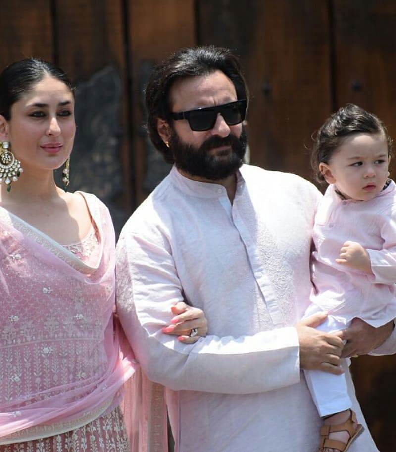 Kareena Kapoor with hubby Saif and Son Taimur At Sonam's wedding
