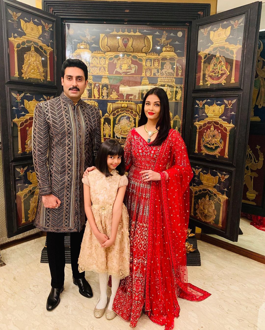 Abhishek Bachchan with wife Aishwarya and daughter
