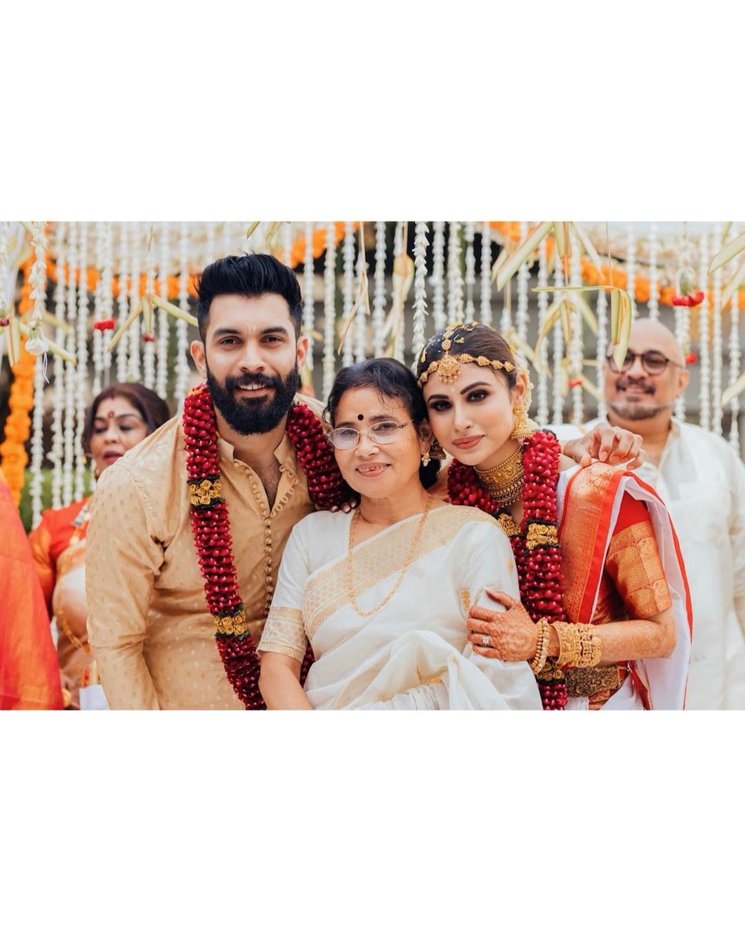 Mouni Roy with hubby Suraj Nambiar and mother