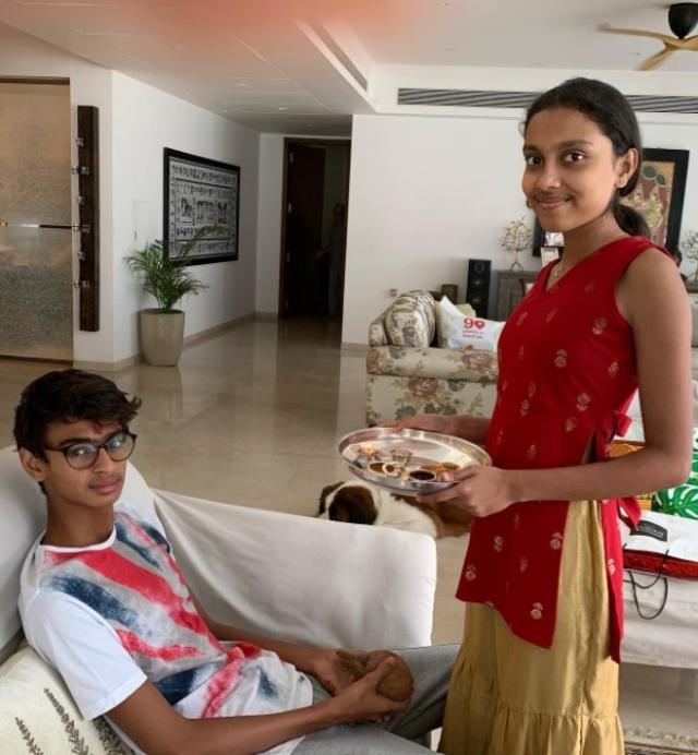 R Madhavan son with sister