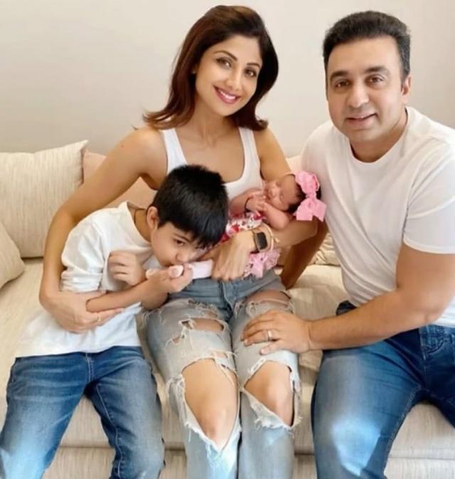 Shilpa Shetty with hubby and kids