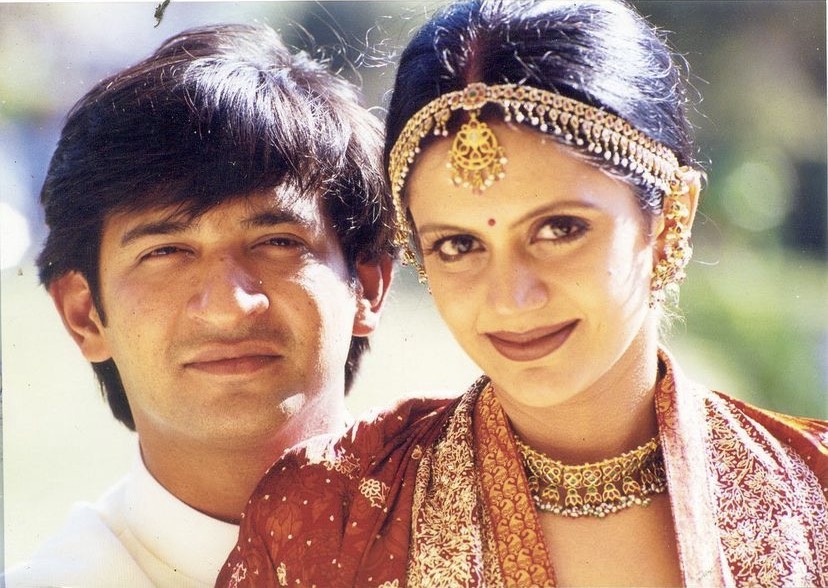 Mandira Bedi with late husband 