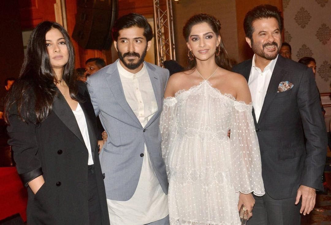 Sonam Kapoor with father and siblings