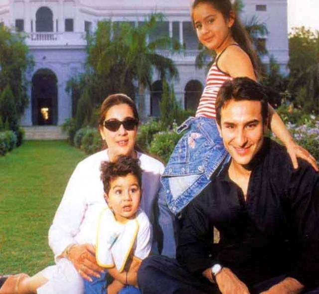 Saif Ali Khan with Amrita and kids
